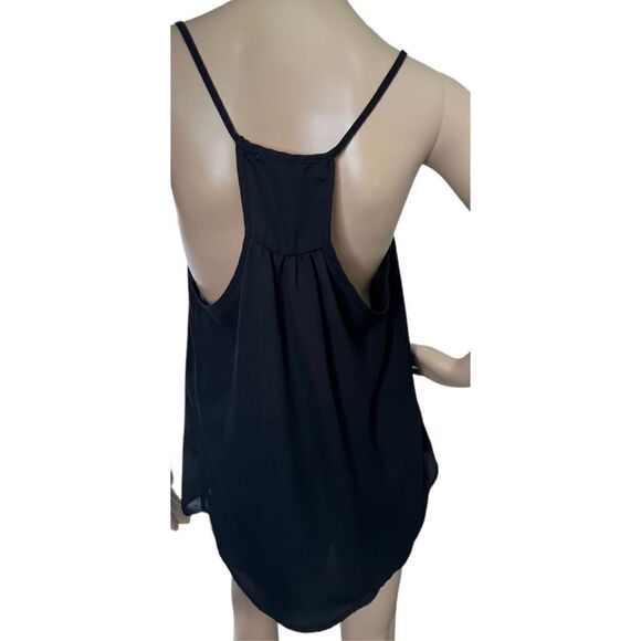 Active Black Spaghetti Strap Loose Fit, Razorback Blouse - Picture 3 of 4